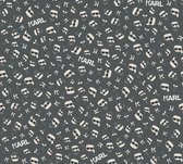AS Creation Karl Lagerfeld - Icoontjes behang - Ontwerp "Ikonik" - beige zwart wit grijs - 1005 x 53 cm