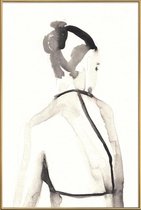 JUNIQE - Poster met kunststof lijst Miss Vagabond -40x60 /Grijs & Wit