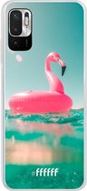 6F hoesje - geschikt voor Xiaomi Redmi Note 10 5G -  Transparant TPU Case - Flamingo Floaty #ffffff