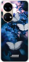 6F hoesje - geschikt voor Huawei P50 -  Transparant TPU Case - Blooming Butterflies #ffffff