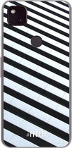 6F hoesje - geschikt voor Google Pixel 4a 5G -  Transparant TPU Case - Mono Tiles #ffffff