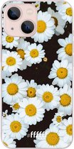 6F hoesje - geschikt voor iPhone 13 - Transparant TPU Case - Daisies #ffffff