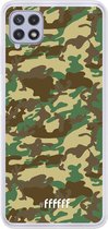 6F hoesje - geschikt voor Samsung Galaxy A22 4G -  Transparant TPU Case - Jungle Camouflage #ffffff