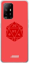 6F hoesje - geschikt voor OPPO A94 5G -  Transparant TPU Case - D20 - Red #ffffff