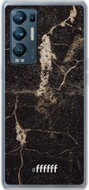 6F hoesje - geschikt voor OPPO Find X3 Neo -  Transparant TPU Case - Dark Golden Marble #ffffff