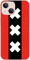 6F hoesje - geschikt voor iPhone 13 - Transparant TPU Case - Amsterdamse vlag #ffffff