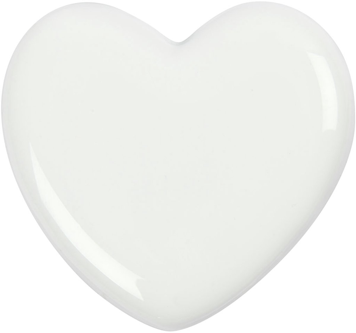 Hart, afm 6,5x6,5 cm, dikte 10 mm, wit, 1 stuk
