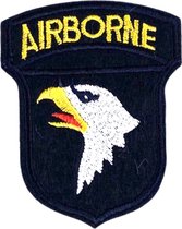 Airborne Eagle Arend Adelaar Military Strijk Embleem Parch Donker Blauw 6 cm / 7.5 cm / Wit Geel Donkerblauw