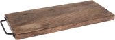 Snijplank mangohout met greep metaal 41x17cm