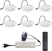 Ledisons LED Inbouwspots met Afstandsbediening - Modena Wit Set met 7 spotjes met Driver - Dimbaar Niet verstelbaar IP54 3W 2700K Warm wit licht 240V 120 Stralingshoek >95 CRI Trap