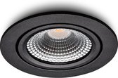 LED Inbouwspots Zwart met Driver - Kantelbaar IP44  3000K 7W Warm wit licht 240V 60 Stralingshoek >90 CRI - Vivaro Zwart - 60MM inbouwdiepte! 5 jaar Garantie Energieverbruik: A++