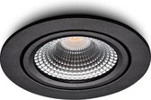 Ledisons LED Inbouwspots Zwart met Driver - Kantelbaar IP44 1W 2700K Warm wit licht 240V 60 Stralingshoek >90 CRI - Vivaro Zwart - Slechts 23MM inbouwdiepte! 5 jaar Garantie Energieverbruik: 