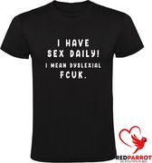 Ik heb nooit seks t-shirt Heren | Seks | Porno | grappig | Sex | BDSM | dyslexie | fuck | Cadeau