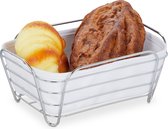 relaxdays Corbeille à pain en métal - insert en tissu - corbeille à pain - panier de sandwichs - blanc moderne
