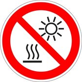 Niet blootstellen aan direct zonlicht sticker - ISO 7010 - P068 150 mm