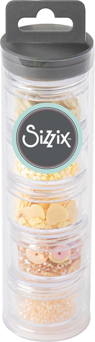 Sizzix Pailletten en kraaltjes - 0,3 en 1 cm - 5 potjes - limoncello