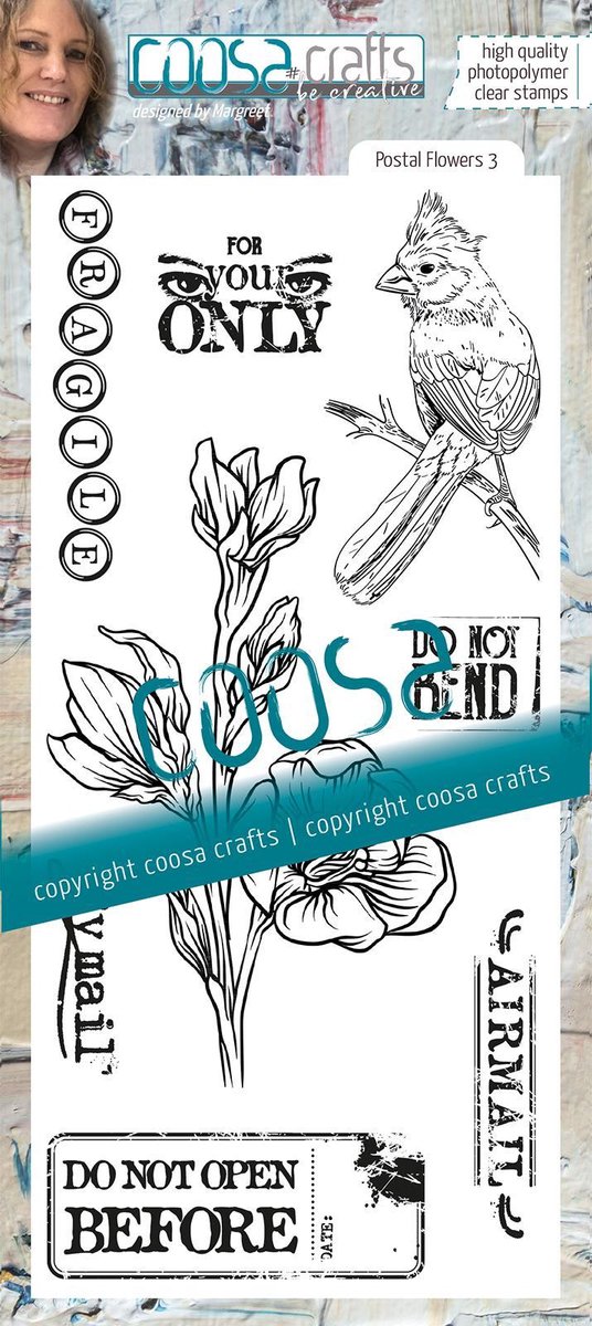 COOSA Crafts Clear stamps - #22 postal flowers 3 9x20cm