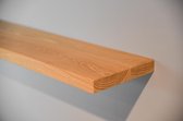 Zwevende wandplank eiken onbehandeld - 140 cm x 15 cm x 40 mm - x15x40