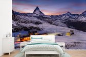 Behang - Fotobehang Gornergrat spoorweg voor Matterhorn in het Zwitserse kanton Wallis - Breedte 420 cm x hoogte 280 cm