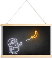 JUNIQE - Posterhanger Banana -20x30 /Geel & Wit