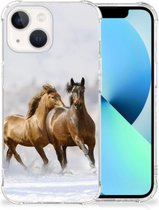 GSM Hoesje iPhone 13 Bumper Hoesje met transparante rand Paarden