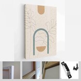 Halverwege de eeuw modern design. Een trendy set van abstracte handgeschilderde illustraties voor wanddecoratie, Social Media Banner, Brochure Cover Design - Modern Art Canvas - ve