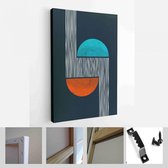 Halverwege de eeuw modern design. Een trendy set van abstracte handgeschilderde illustraties voor wanddecoratie, Social Media Banner, Brochure Cover Design - Modern Art Canvas - ve