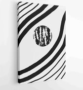 Zwart-wit abstracte muurkunst achtergrond vector 4 - Moderne schilderijen – Verticaal – 1909205614 - 115*75 Vertical