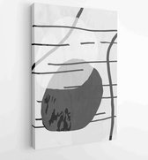 Zwart-wit abstracte muurkunst achtergrond vector 4 - Moderne schilderijen – Verticaal – 1909205683 - 50*40 Vertical