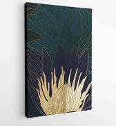 Luxe gouden behang. Zwarte en gouden achtergrond 2 - Moderne schilderijen – Verticaal – 1915221625 - 40-30 Vertical