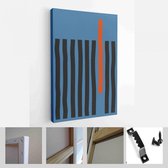 Set minimalistische geometrische posters met dynamische lijnelementen. Moderne eigentijdse trendy abstracte creatieve sjablonen vectorillustratie - moderne kunst canvas - verticaal