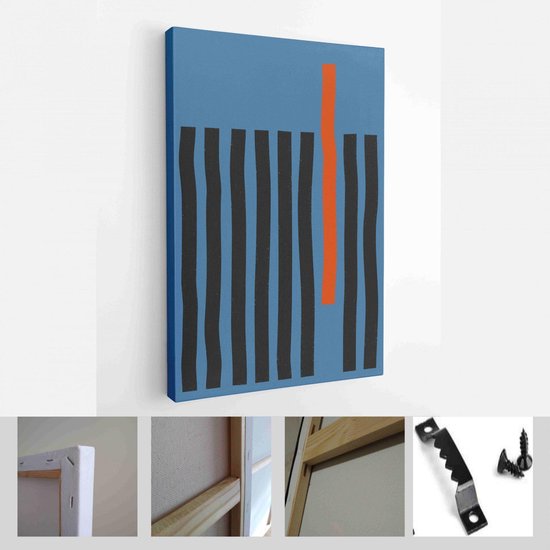 Set minimalistische geometrische posters met dynamische lijnelementen. Moderne eigentijdse trendy abstracte creatieve sjablonen vectorillustratie - moderne kunst canvas - verticaal - 1804841644