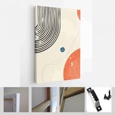 Een trendy set van abstracte handgeschilderde illustraties voor briefkaart, social media banner, brochure omslagontwerp of wanddecoratie achtergrond - moderne kunst canvas - vertic