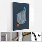 Een trendy set van abstracte zwarte handgeschilderde illustraties voor briefkaart, social media banner, brochure omslagontwerp of wanddecoratie achtergrond - moderne kunst canvas -