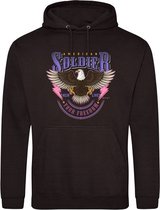 Hoodie purple mix American Soldier - Black (XL)