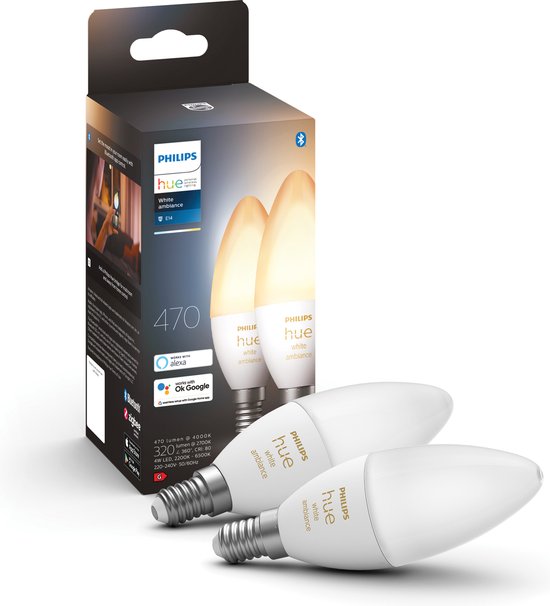 Philips Hue E14 White Ambience – Duo pack