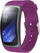 Siliconen Smartwatch bandje - Geschikt voor Samsung Gear Fit 2 / Gear Fit 2 Pro siliconen bandje - paars - Strap-it Horlogeband / Polsband / Armband