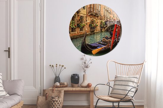 Autocollant de papier peint cercle mural Venetië ⌀ 120 cm / cercle de papier peint / cercle mural / cercle vivant - auto-adhésif et coupe ronde