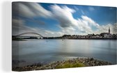 Canvas Schilderij Skyline - Nijmegen - Blauw - 40x20 cm - Wanddecoratie