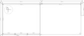 Blokhut met overkapping Kapschuur dak 300 x 250 + 300cm