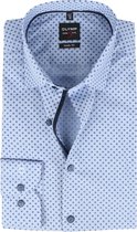 OLYMP - Overhemd Level 5 Micro Blauw - 39 - Heren - Slim-fit