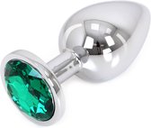 O-products Plug anal en aluminium avec cristal décoratif vert L.