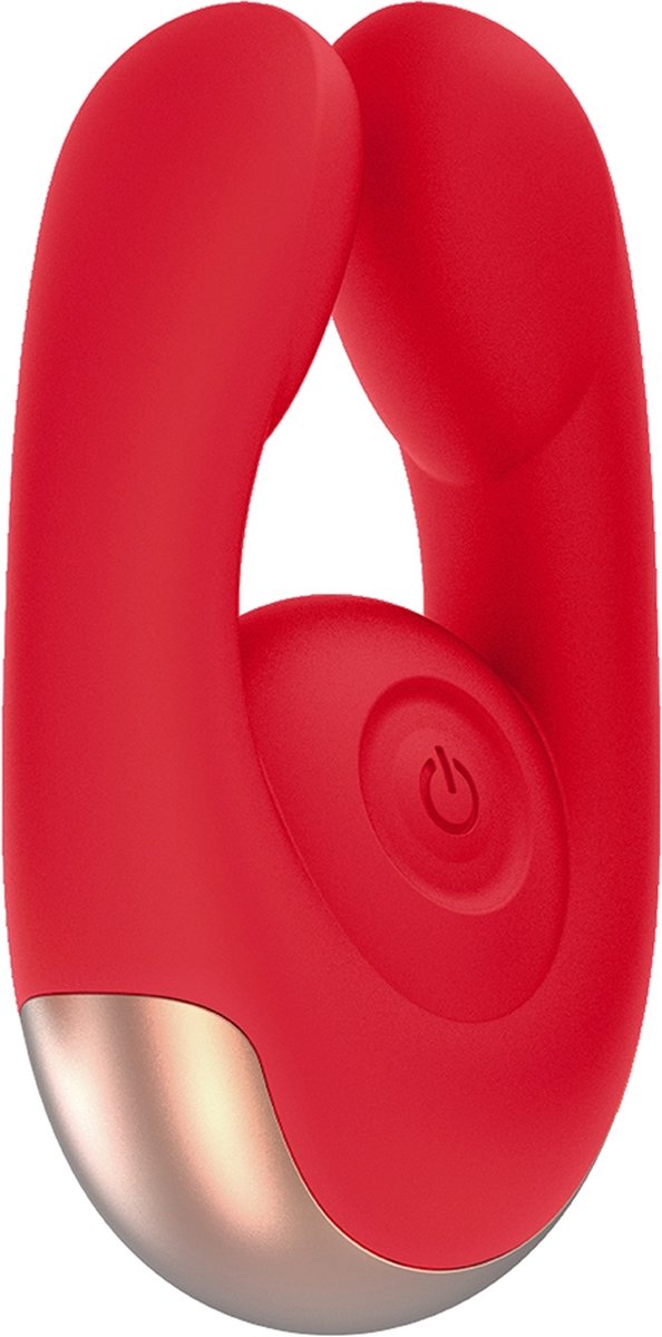 Goedkoopste Elegance Fancy Oplaadbare Clitoris Stimulator met 2 Motoren - Rood