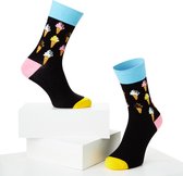 McGregor Sokken Dames | Maat 36-40 | IceCream Sok | Zwart Grappige sokken/Funny socks