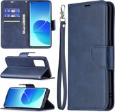 Oppo Reno6 Pro Hoesje - MobyDefend Wallet Book Case Met Koord - Blauw - GSM Hoesje - Telefoonhoesje Geschikt Voor: Oppo Reno6 Pro