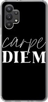 Coque Samsung Galaxy A32 5G - Carpe diem - Citations - Zwart - Wit - Siliconen
