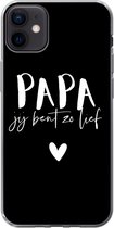 Geschikt voor iPhone 12 mini hoesje - Spreuken - Papa jij bent zo lief - Papa - Quotes - Siliconen Telefoonhoesje