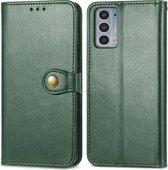 Mobigear Telefoonhoesje geschikt voor Motorola Edge 20 Hoesje | Mobigear Snap Button Bookcase Portemonnee | Pasjeshouder voor 3 Pasjes | Telefoonhoesje voor Pinpas / OV Kaart / Rijbewijs - Groen