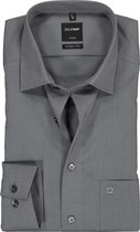 OLYMP Luxor modern fit overhemd - mouwlengte 7 - grijs fil a fil - Strijkvrij - Boordmaat: 48