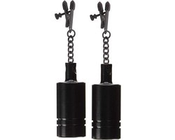 Black Label - Alligator Tepelklemmen met Gewichten - Zwart
